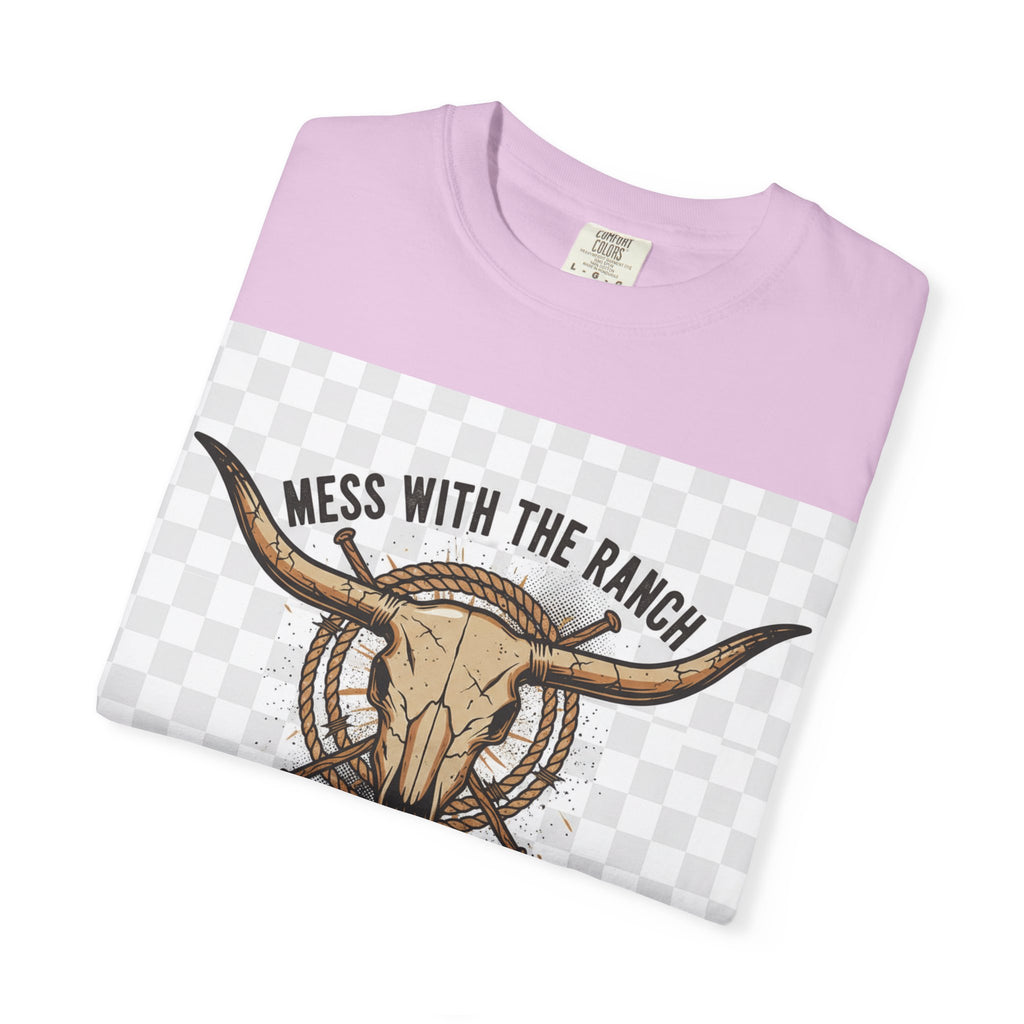 Ranch Skull T-Shirt — "Mess With The Ranch, You Get The Horns" Western Tee
