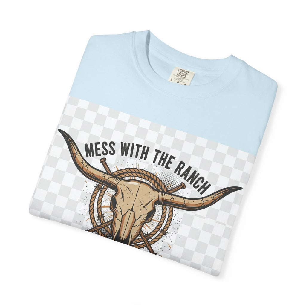 Ranch Skull T-Shirt — "Mess With The Ranch, You Get The Horns" Western Tee