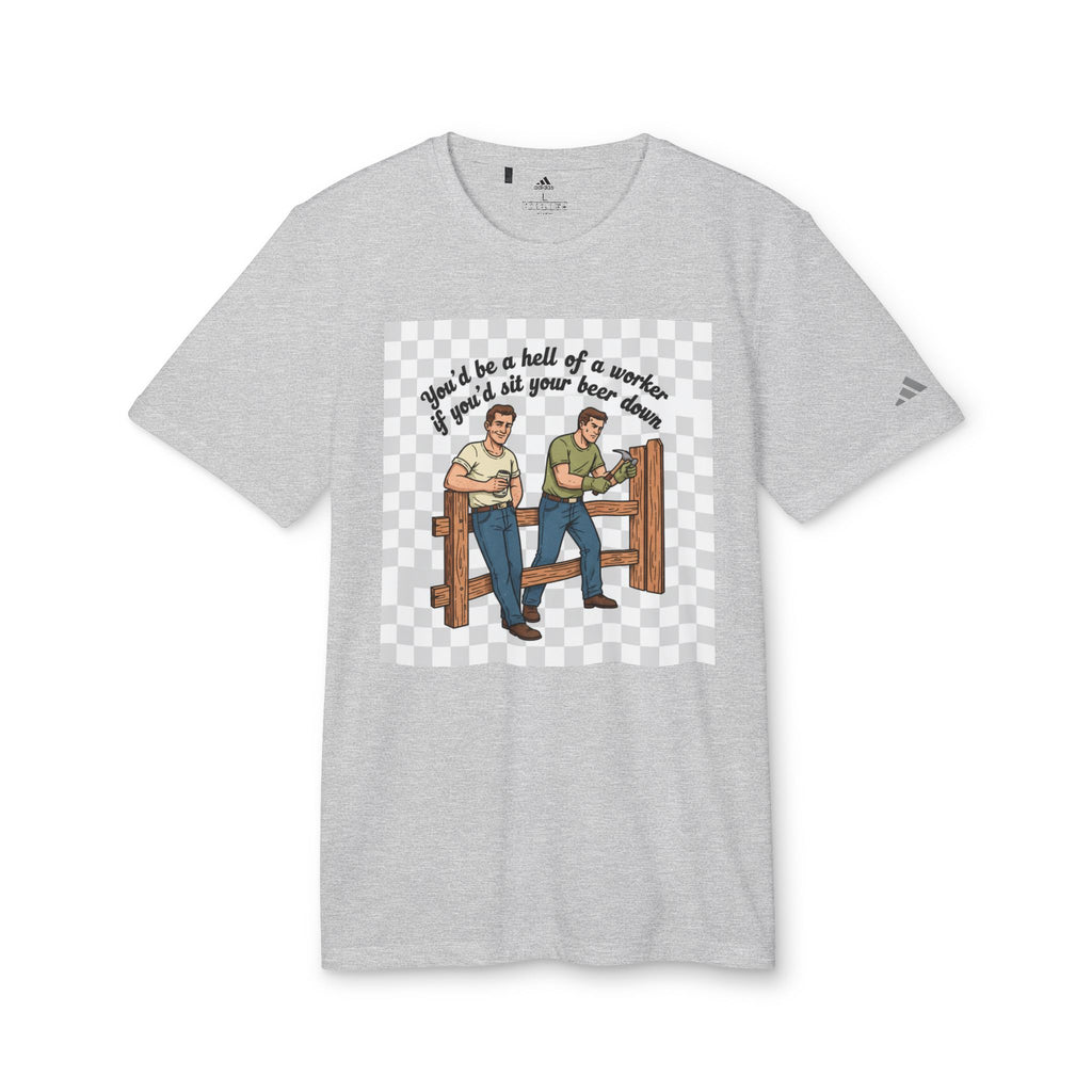 Sit your beer down Graphic T-Shirt — "I'll Be a Hell of a Worker" Vintage Farm Vibe
