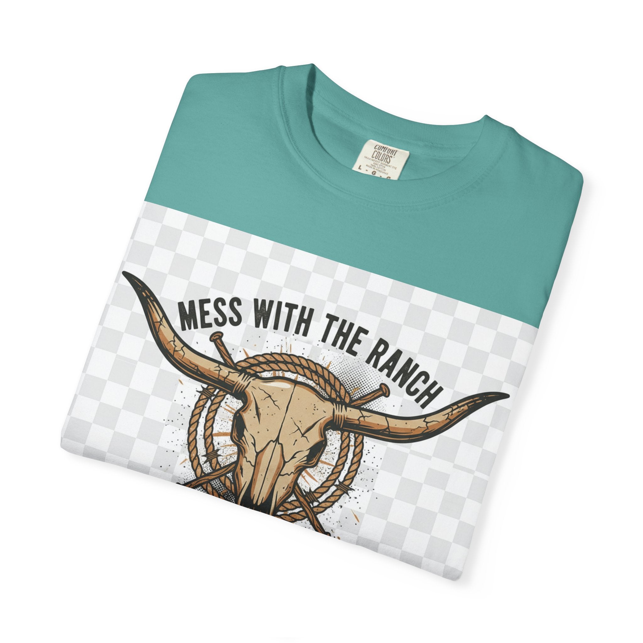 Ranch Skull T-Shirt — "Mess With The Ranch, You Get The Horns" Western Tee