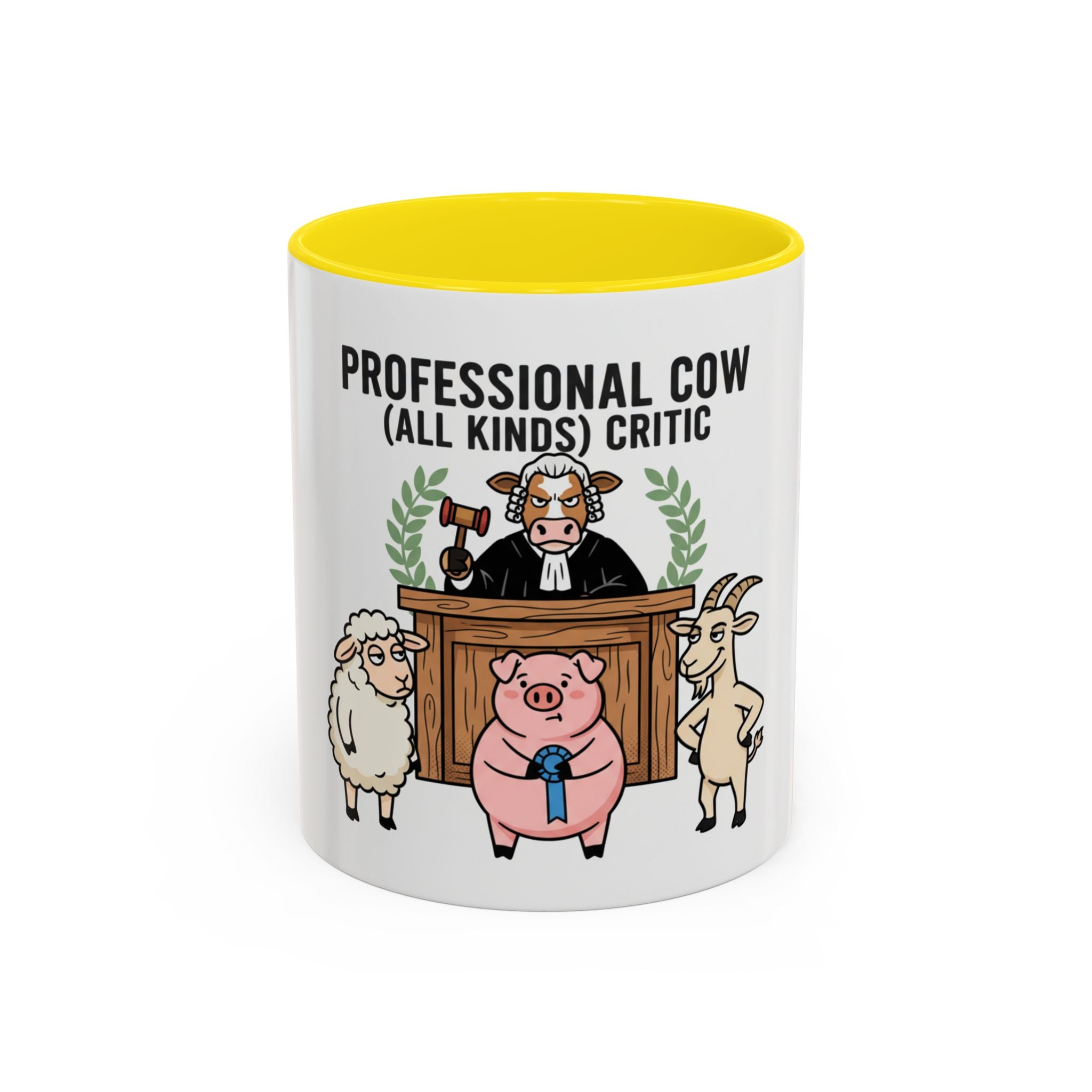 Professional Cow (All Kinds) Critic Coffee Mug — Funny Farm Animal Judge Gift (11/15oz)