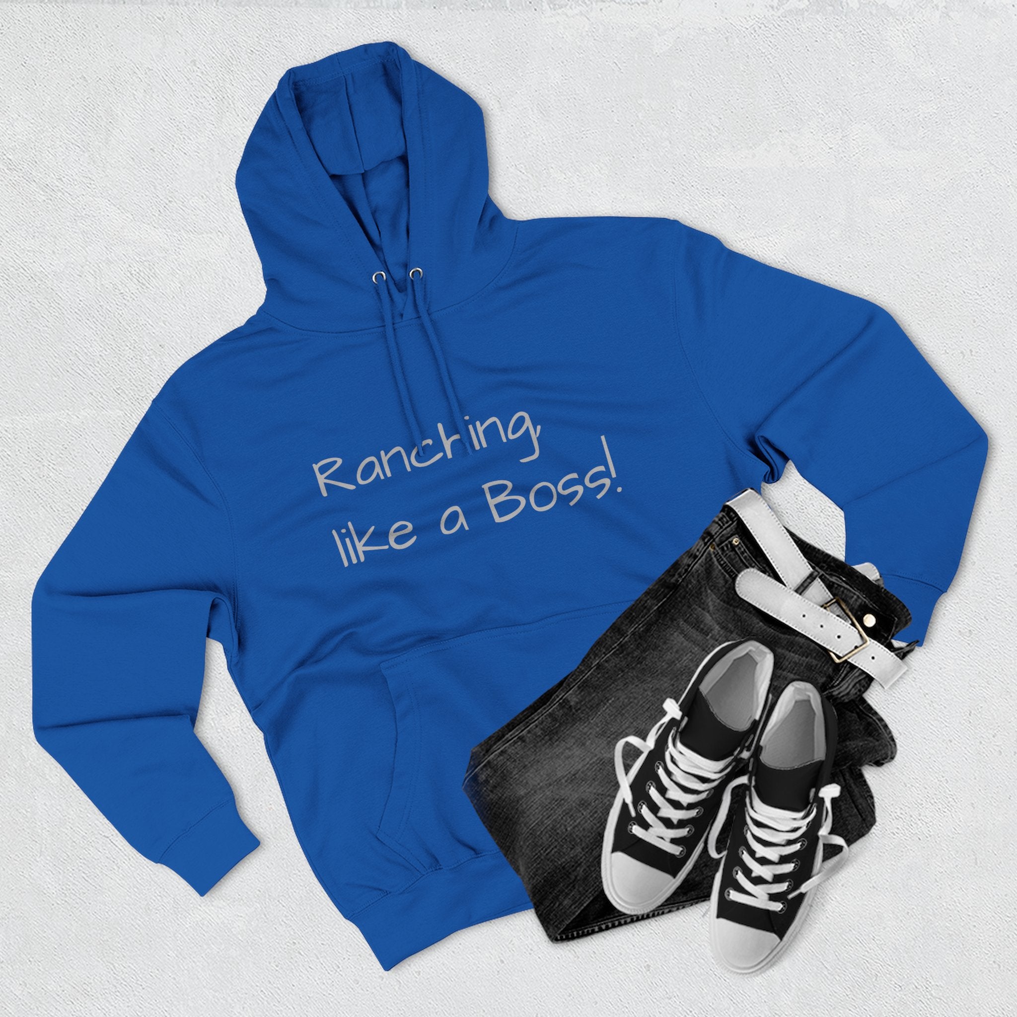 Ranching Like a Boss Hoodie — 'Kind of!' Casual Western Fleece Hoodie