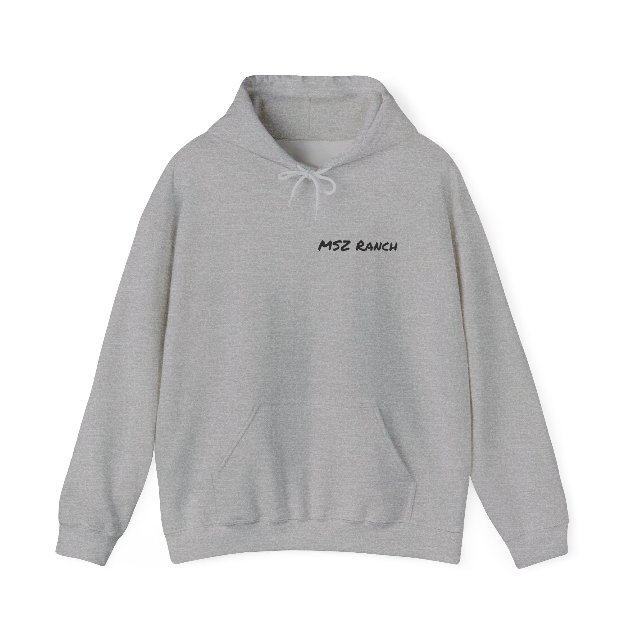 MSZ Ranch Buck Logo Hoodie — Rustic Deer Patch Pullover
