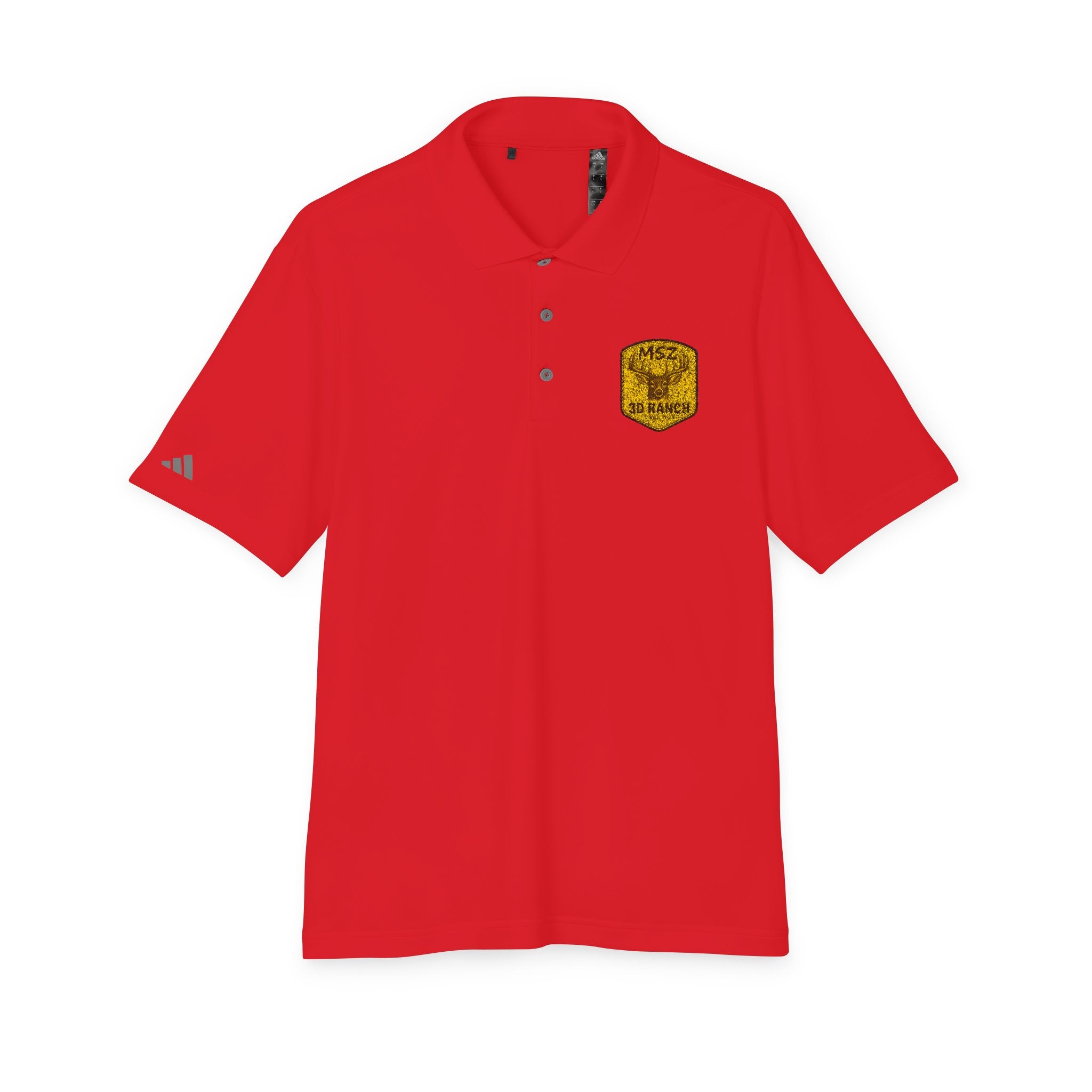 Performance Polo — Gold Shield Patch Polo Shirt