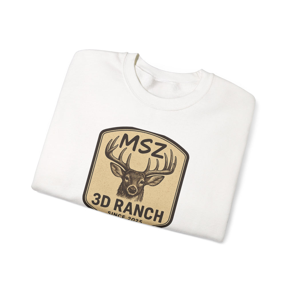MSZ Ranch Crewneck Sweatshirt — Retro Deer Patch Back