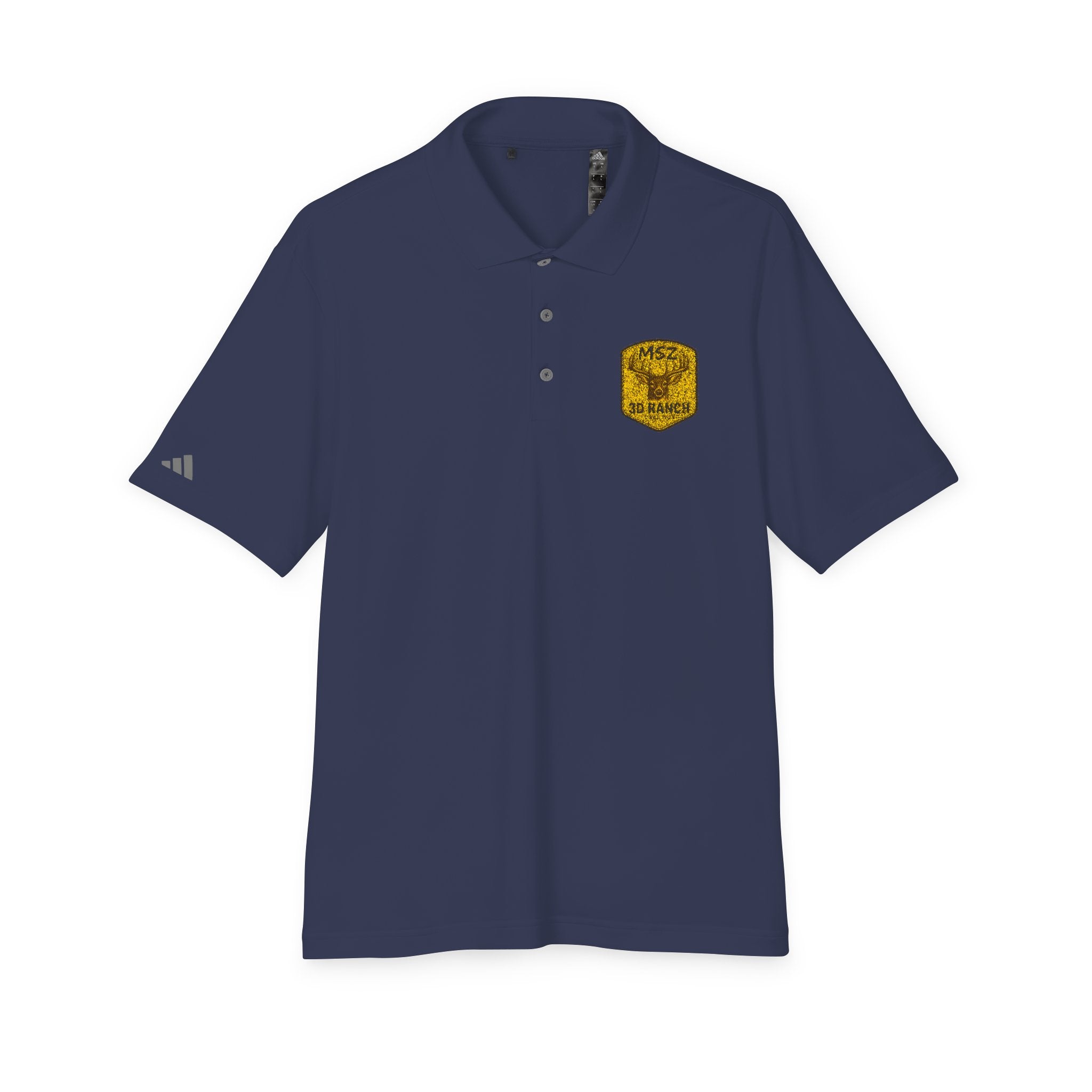Performance Polo — Gold Shield Patch Polo Shirt