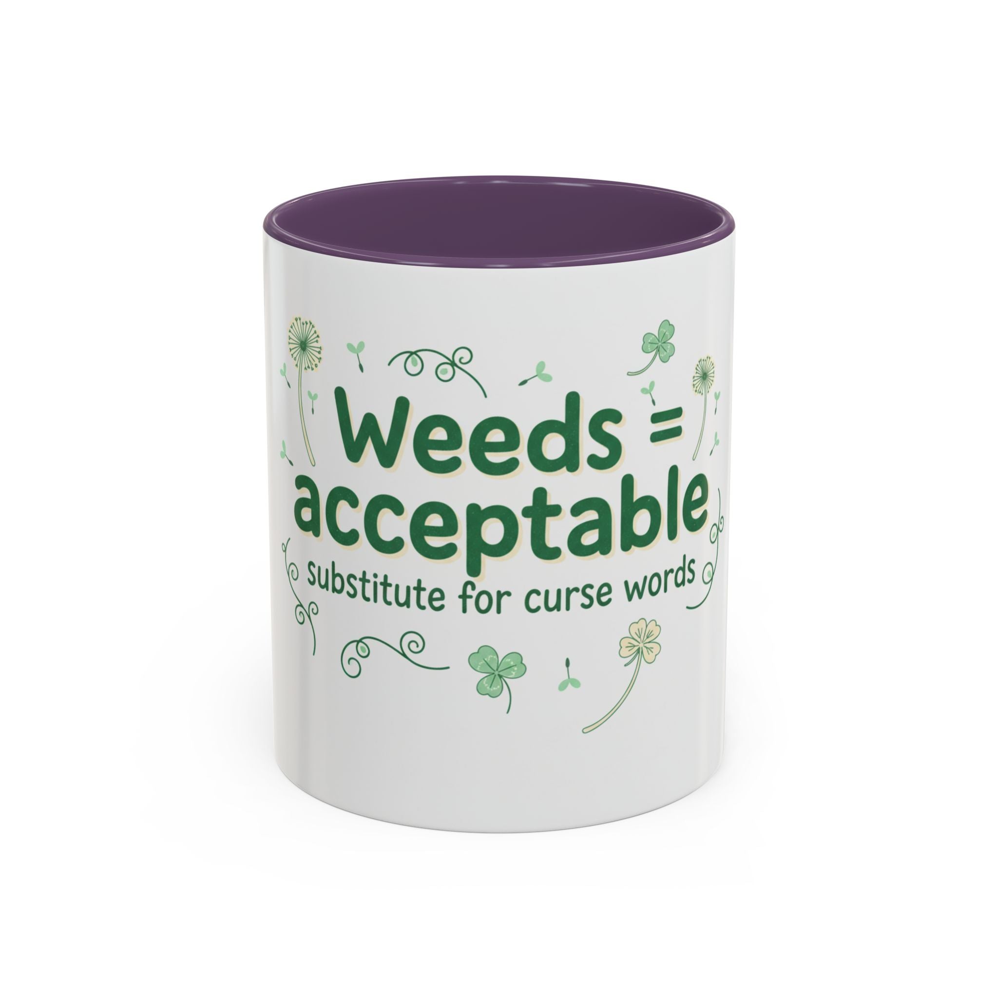 Weeds = Acceptable Coffee Mug — Funny Gardener St. Patrick's Day Accent Mug (11/15 oz)