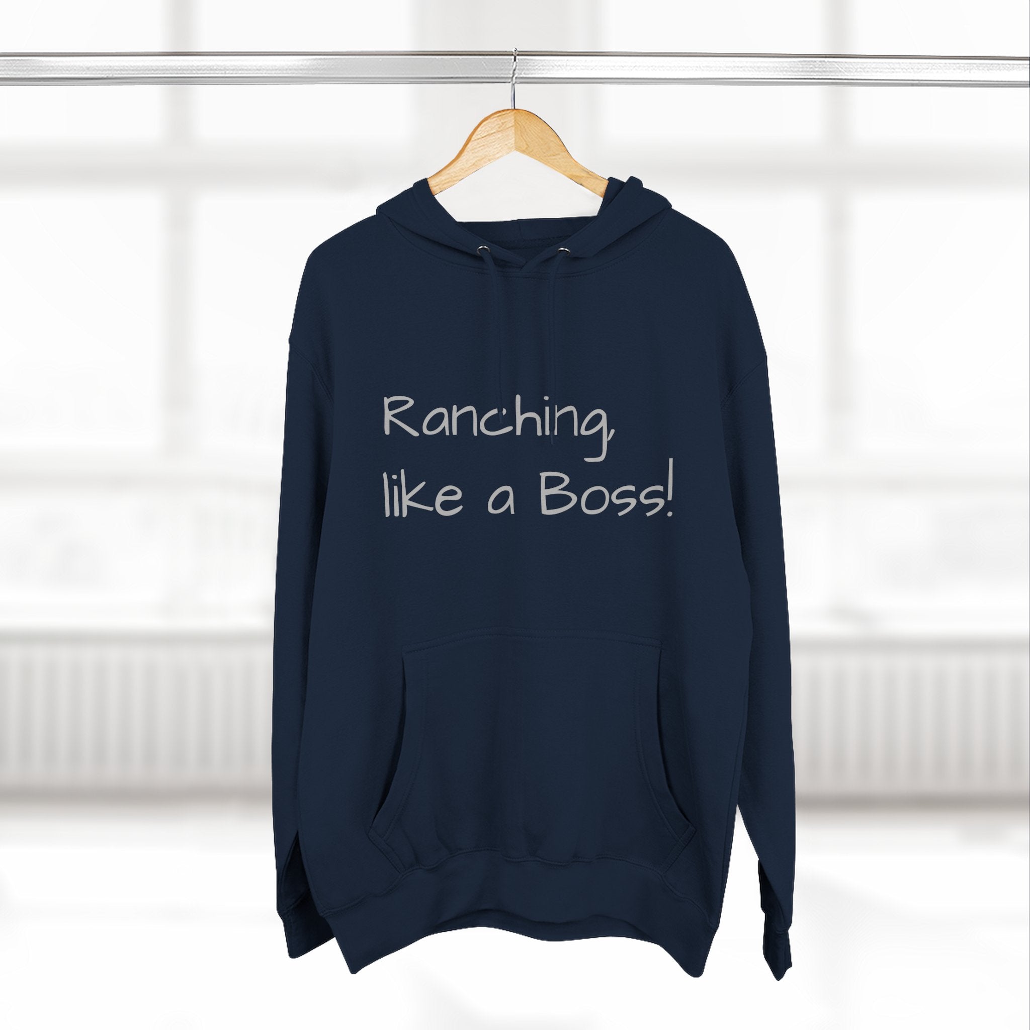 Ranching Like a Boss Hoodie — 'Kind of!' Casual Western Fleece Hoodie