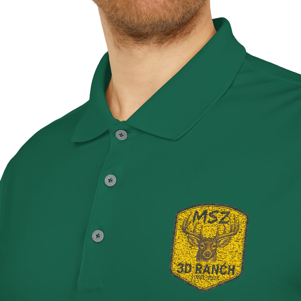 Performance Polo — Gold Shield Patch Polo Shirt