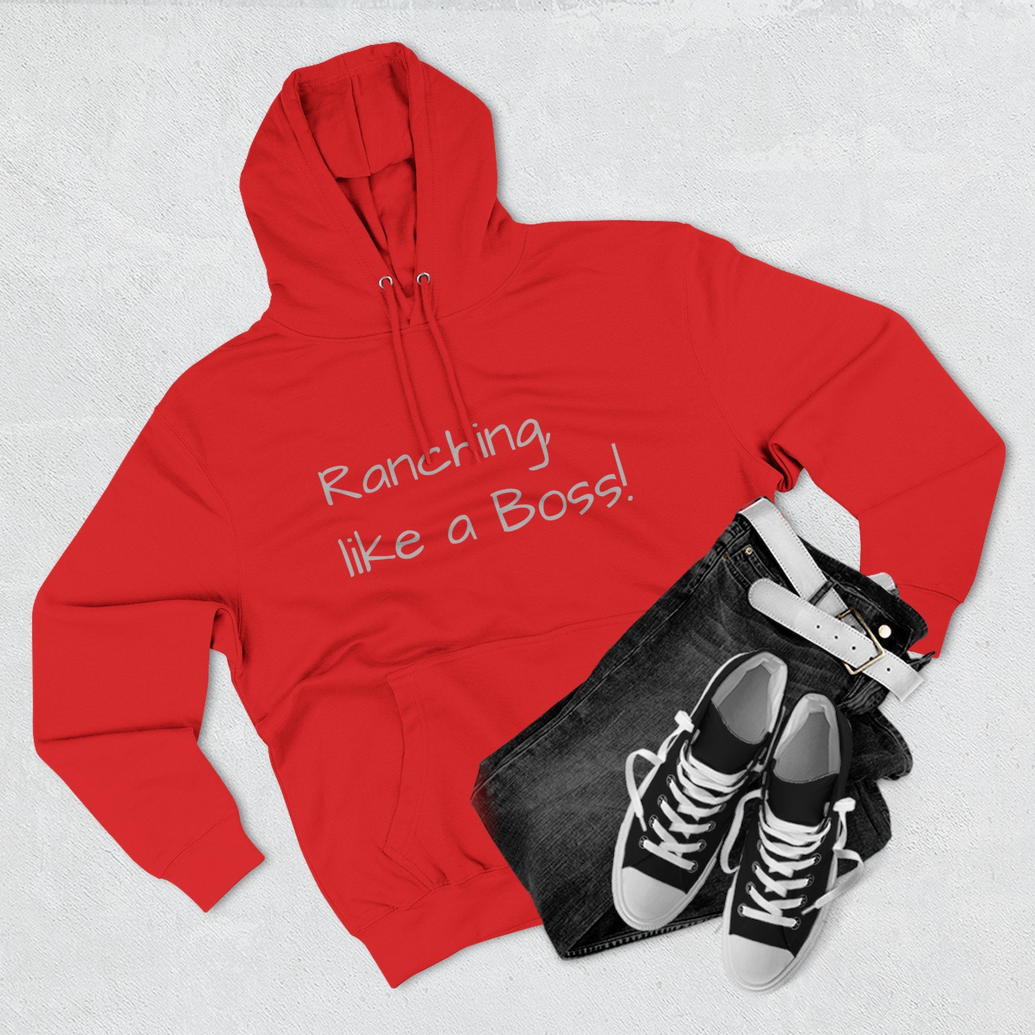 Ranching Like a Boss Hoodie — 'Kind of!' Casual Western Fleece Hoodie