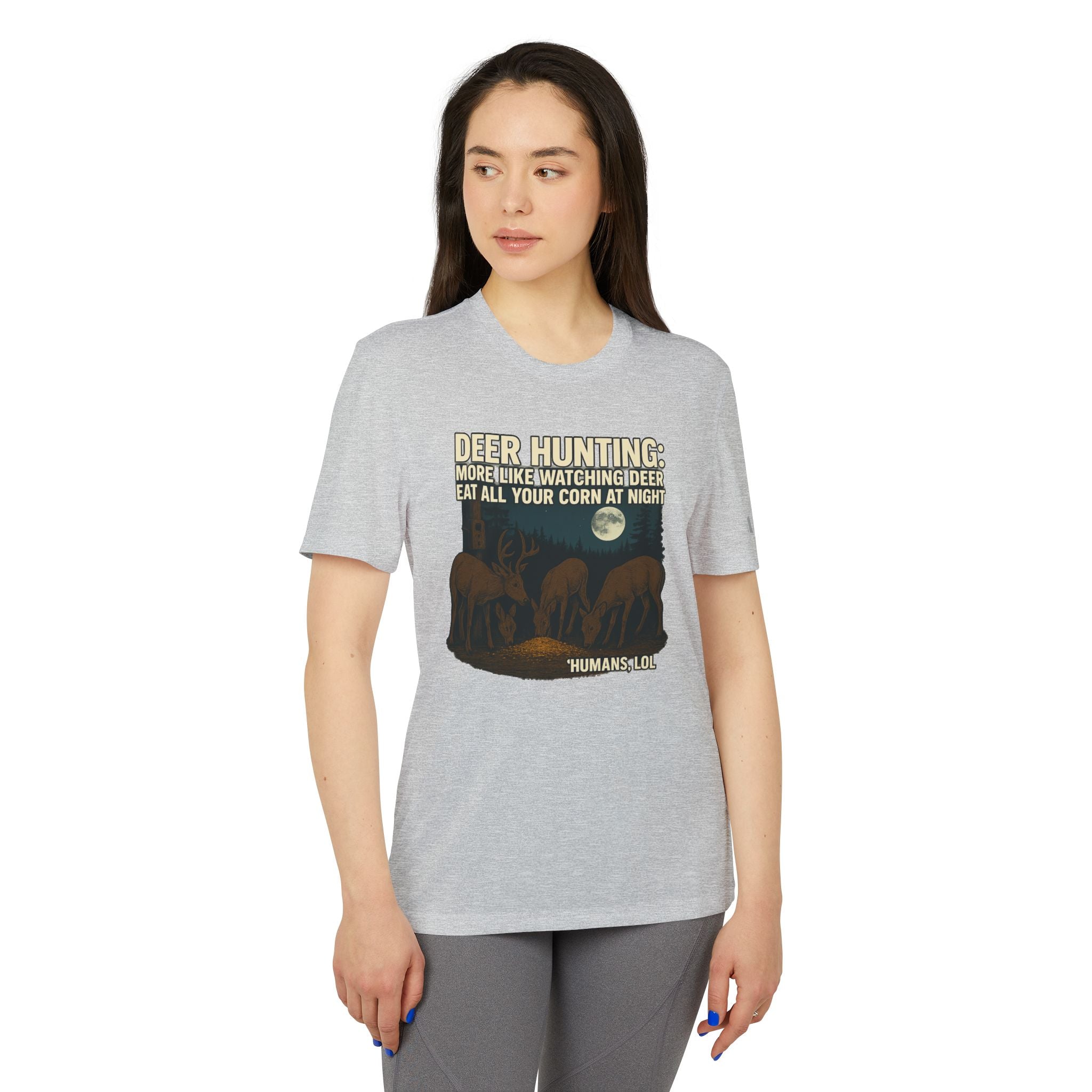 Deer Hunting Graphic T-Shirt — "Deer Hunting: More Like Watching Deer Eat All Your Corn at Night"