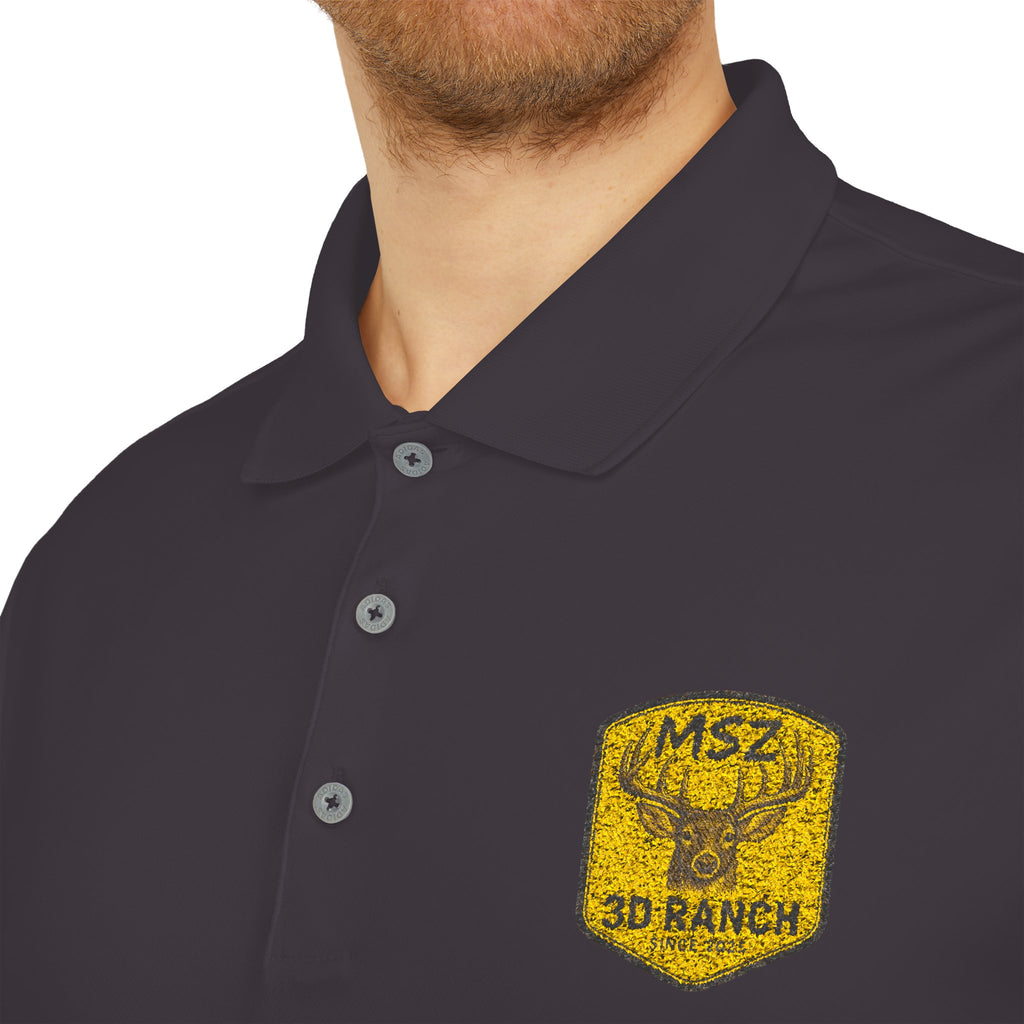 Performance Polo — Gold Shield Patch Polo Shirt