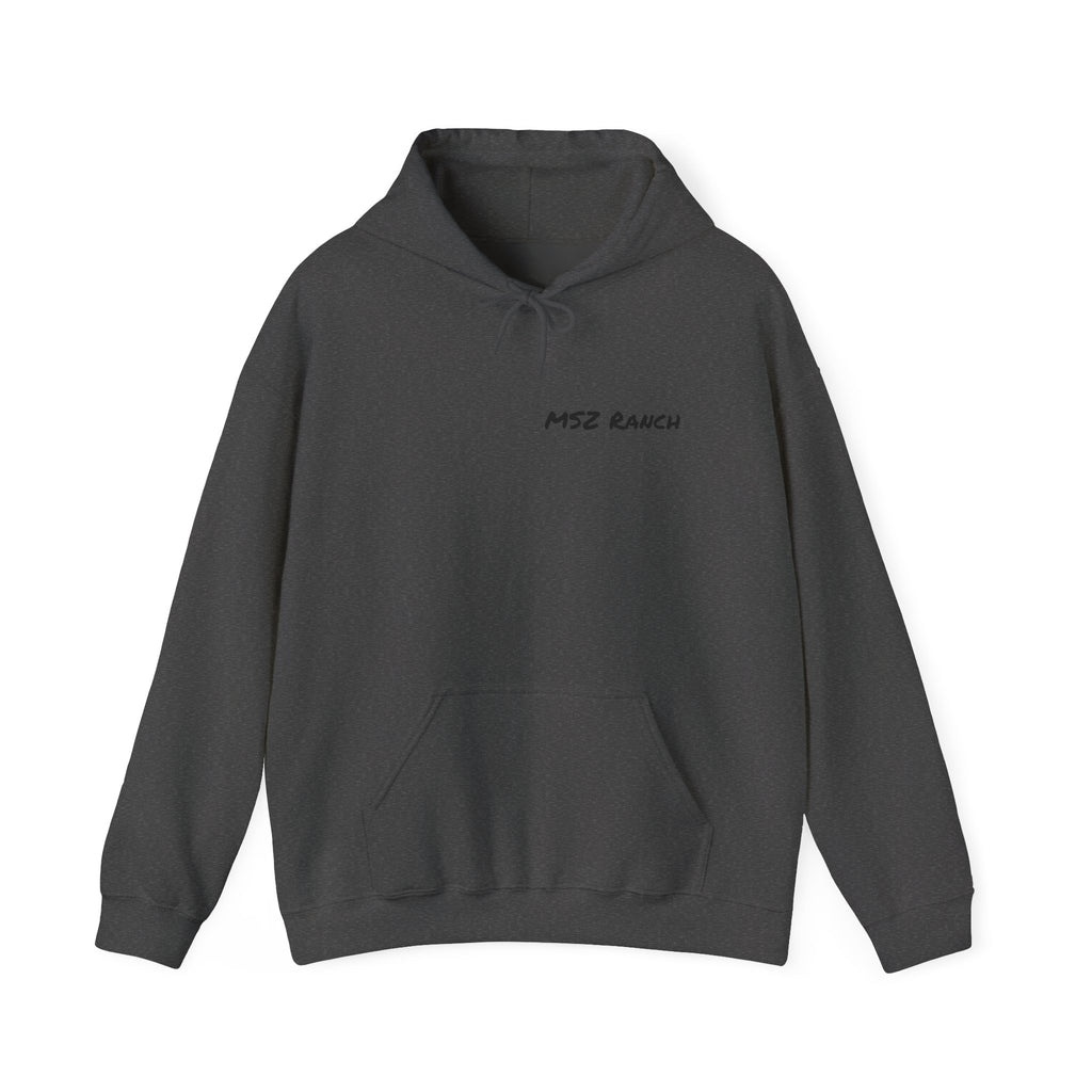 MSZ Ranch Buck Logo Hoodie — Rustic Deer Patch Pullover