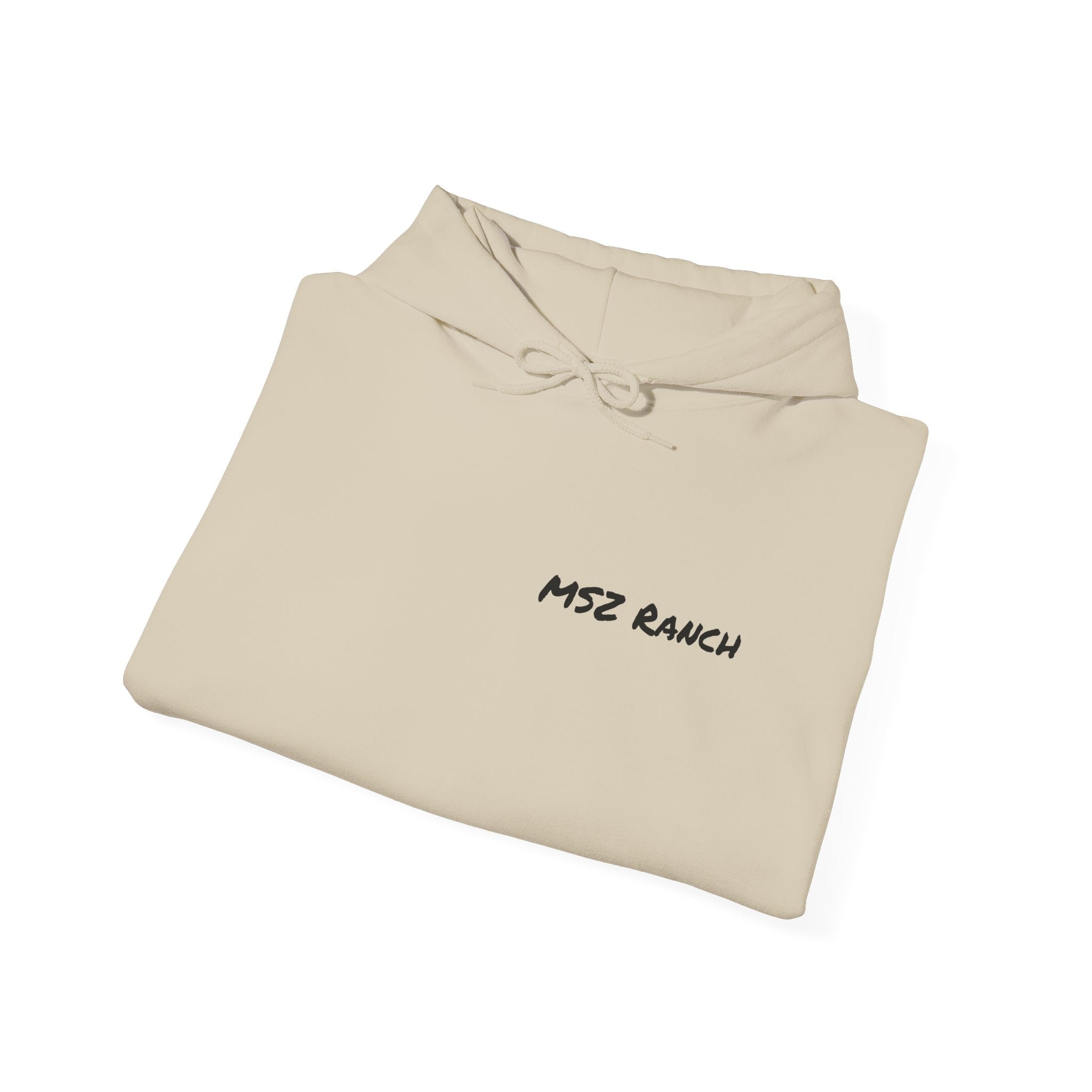 MSZ Ranch Buck Logo Hoodie — Rustic Deer Patch Pullover