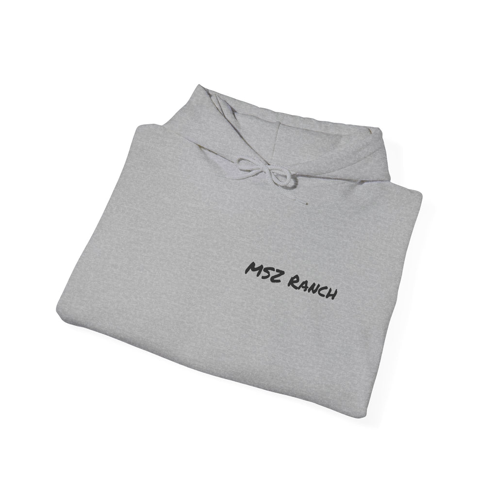 MSZ Ranch Buck Logo Hoodie — Rustic Deer Patch Pullover
