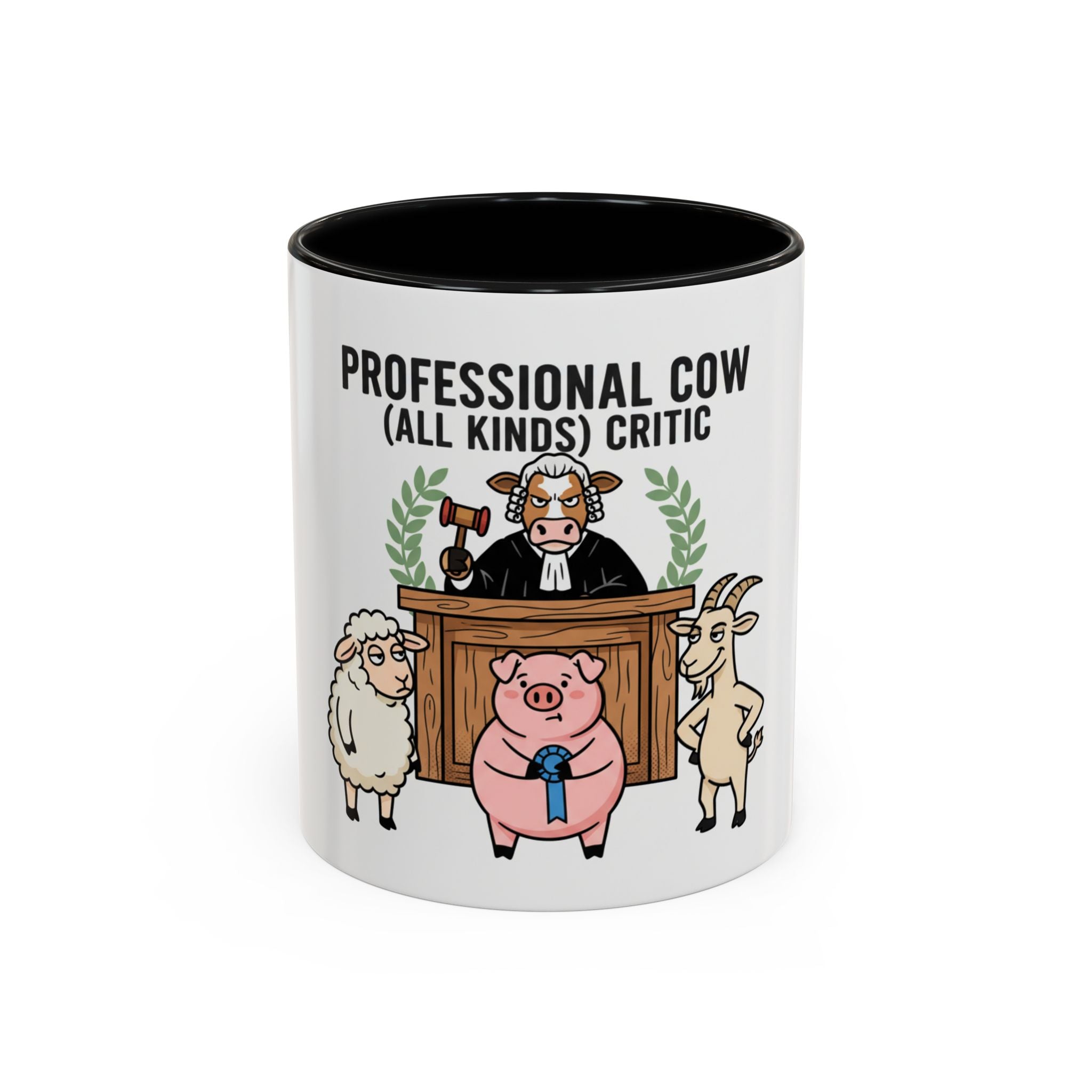 Professional Cow (All Kinds) Critic Coffee Mug — Funny Farm Animal Judge Gift (11/15oz)