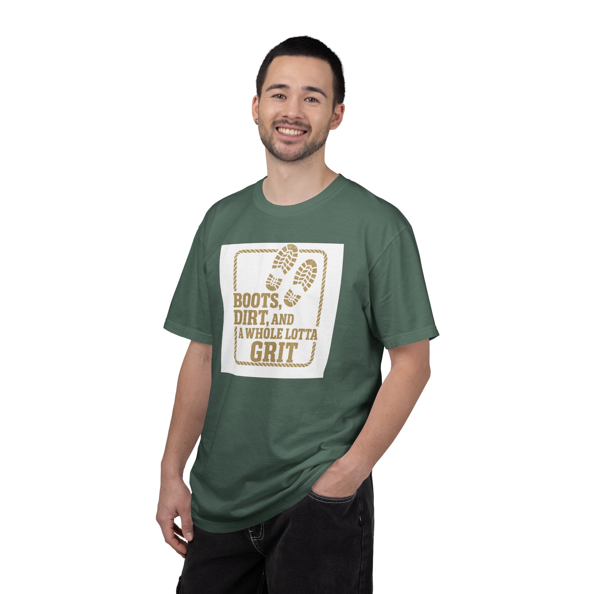T-Shirt — "Boots, Dirt, and a Whole Lotta Grit" Western Workwear Tee